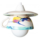 Pendul &bdquo;Afternoon tea crazy colors&rdquo; E27, 1x60W, bol + farfurie ceramica, multicolor