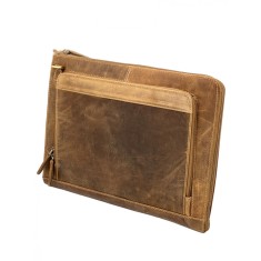 Geanta tip mapa din Piele pentru documente A4 si laptop, mapa Piele de Vanat barbati, Hunter Brand
