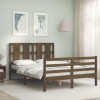 VidaXL Cadru de pat cu tăblie, maro miere, 140x200 cm, lemn masiv