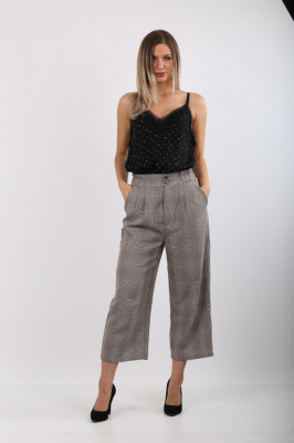 Pantaloni cropped in carouri Stradivarius foto