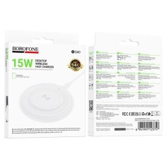Incarcator Wireless Borofone 15W Alb BQ40