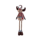 Figurina Decorativa de Craciun Ren Maro cu Picioare Extensibile Sacou in Carouri, 108-150 cm, General