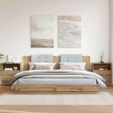 VidaXL Noptiere, 2 buc., stejar artizanal, 50x32x60 cm, lemn prelucrat