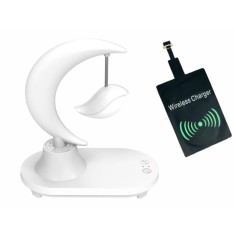 Lampa LED, pentru birou, dormitor, living, protectie ochi, touch control, incarcator wireless telefon, USB, jack, boxa bluetooth, 2000 mAh