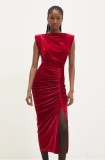 Answear Lab rochie culoarea rosu, midi, mulată