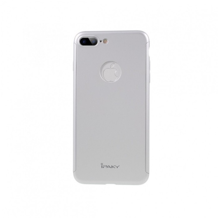 Husa apple iphone 7 plus ipaky full cover 360 argintiu + folie cadou