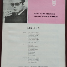Lirlida - muzica Ion Cristinoiu - versuri Mihai Dumbrava - partitură