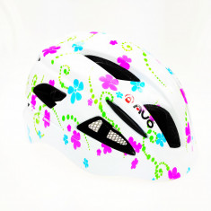 Casca biciclisti AVO-03 ,marime M (46-52cm), culoare alb cu flori PB Cod:U001141