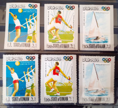 Oman 1968 Sport, Olimpiada Mexico 68, dant+nedant. 3v Mnh foto