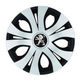 Set 4 Capace Roti Top Gri-Negru R16, Compatibil Cu Peugeot