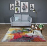 Covor Model Abstract 11398-120, Marime 80 x 150 cm, Multicolor, Inaltime Fir 9 mm, Antialergic, Polipropilena, Living, Dormitor, Sufragerie, Birou
