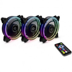 Set 3 ventilatoare Inter-Tech Alseye Halo 3.0 RGB LED foto