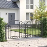 vidaXL Poartă de Gard Altele Gri 300 x 125 cm Oțel
