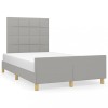 Gossi cadru de pat cu tablie, gri deschis, 120x190cm, material textil