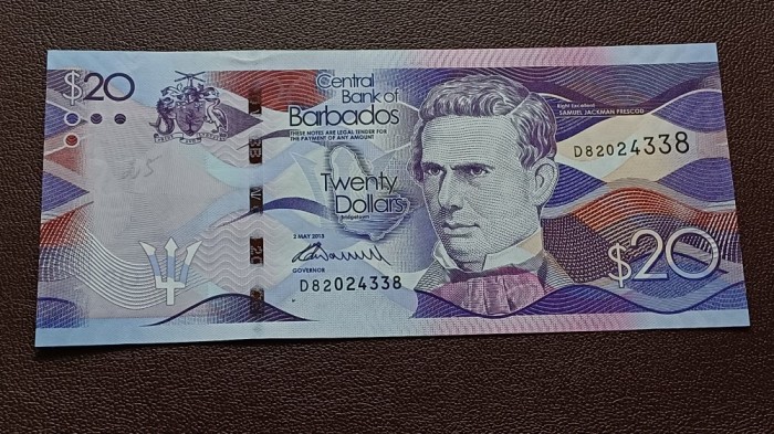Barbados-20 Dollars 2013-UNC