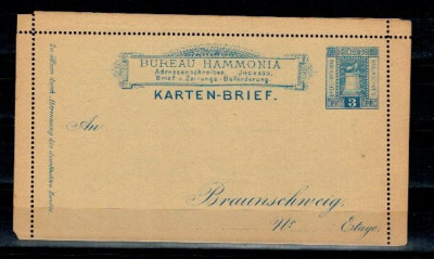 Braunschweig 1889, aprilie - Kartenbrief, necirculat foto