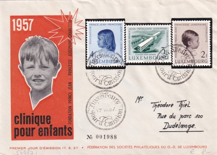 FILATELIE TEMATICA - PLIC LUXEMBOURG COPII