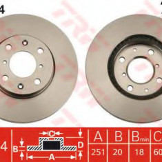 Disc frana OPEL AGILA (B) (H08) (2008 - 2016) TRW DF4824