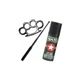 Pachet autoaparare baston telescopic, rozeta box, spray piper