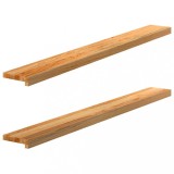 VidaXL Pervaz 2 buc lemn masiv de maro deschis 140x15x2 cm