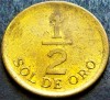 Moneda exotica 1/2 SOL DE ORO - PERU, anul 1976 * Cod 1110 B, America Centrala si de Sud