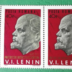 TIMBRE ROMANIA MNH LP725/1970 -100 ani nașterea V.I.LENIN -Serie în pereche