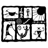 Decoratiune metalica de perete Krodesign Old Collage, lungime 60 cm, negru, grosime 1.5 mm, VivaTechnix