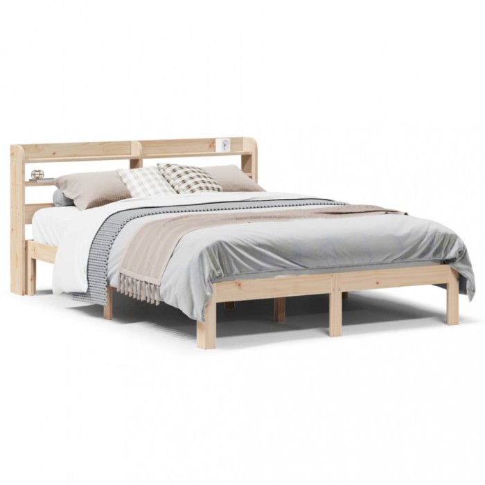 Gossi cadru de pat cu tablie, 160x200 cm, lemn masiv de pin