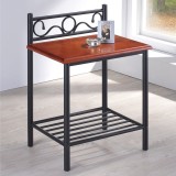 Cumpara ieftin Masuta laterala Kellien culoare nuc lemn metal negru 45x35x62 cm