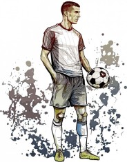 Sticker decorativ, Fotbalist, Alb, 10123ST-7 foto