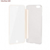 Husa Flip Mega View Apple iPhone 4 / 4S Alb, Cu clapeta, Piele Ecologica