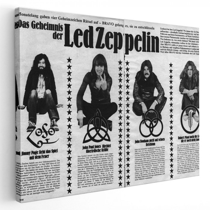 Tablou afis Led Zeppelin trupa rock 2313 Tablou canvas pe panza CU RAMA 70x100 cm