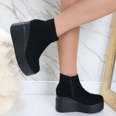 Ghete Dama Imblanite Negre din Piele Ecologica Razina, 39