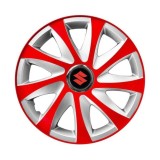 Set 4 capace roti 14 inchi R14 Drift Rosu-Gri, Compatibil cu Suzuki