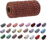Sfoara de bumbac Gbrand, macrame, portocaliu/alb/negru, 91,4 m x 2 mm