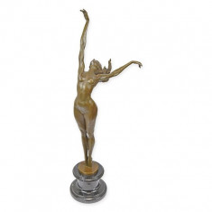 Dansatoare nud-statueta din bronz pe un soclu din marmura BX-49
