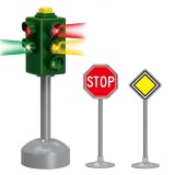 Set Semafor JIN JIA TOYS, Traffic Light, Sunet și Lumină, 3 Piese, Multicolor, Plastic, Oem