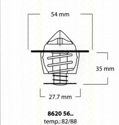 Termostat,lichid racire PEUGEOT 206 Hatchback (2A/C) (1998 - 2016) TRISCAN 8620 5682