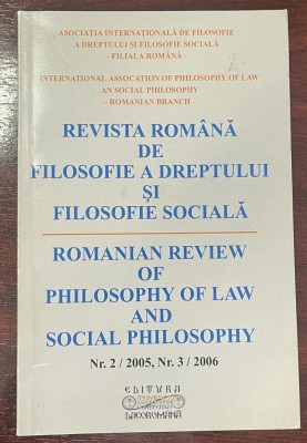 Revista rom&amp;acirc;nă de filosofie a dreptului şi filosofie socială foto