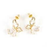 Cercei fluture cu pietre stralucitoare