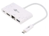 Adaptor HDMI 1.4 USB 3.0 0.15m Alb 60W