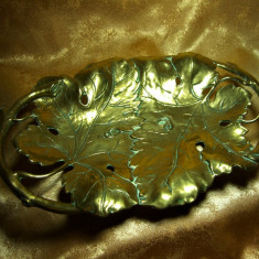 Tava bronz dore, Art Nouveau, colectie, cadou, vintage