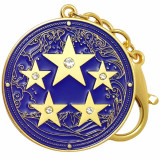 Breloc 5 stele, amuleta norocoasa, metal calitate albastru