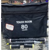 Set 80 markere cu alcool touch room, geanta inclusa, flippy, multicolor