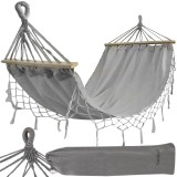 Hamac de gradina dublu 200x150 cm, 250 kg, gri, Gardlov