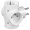 R-47 Conector AC supply splitter Layout 2P Type round white TIMEX-ELEKTRO