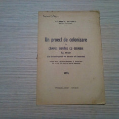 UN PROIECT DE COLONIZARE A CAMPIEI ROMANE CU GERMANI LA 1860 - V. Tufescu -1934