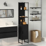 vidaXL Dulap de baie, stejar negru, 33x33x185,5 cm, lemn prelucrat