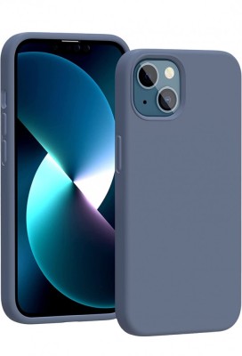 Huse silicon antisoc cu microfibra pentru Iphone 14 Gri foto