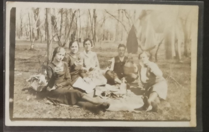 Realfoto - padurea Oopeni , picnic , damigeana , sifon
